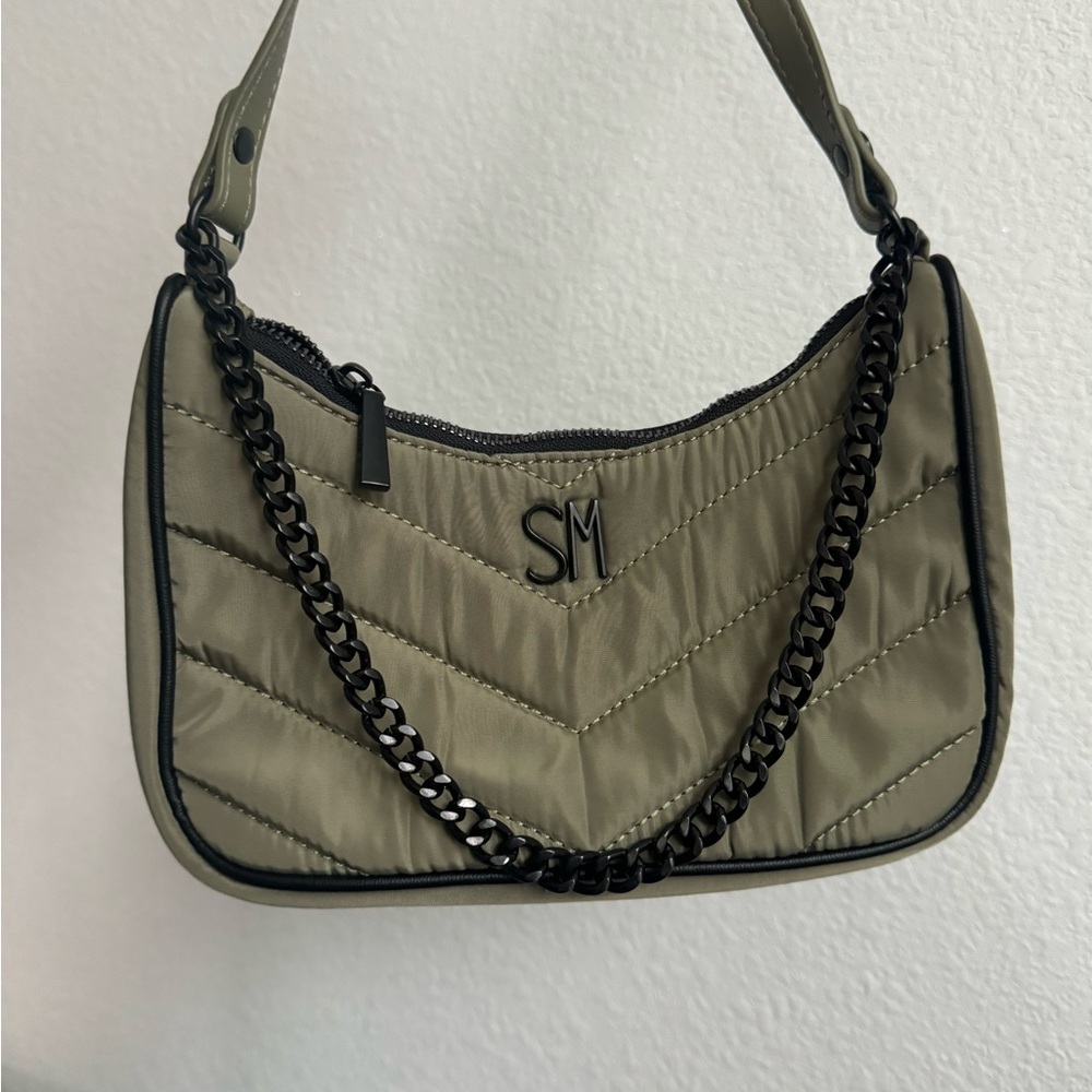 Olive Quilted Shoulder Bag